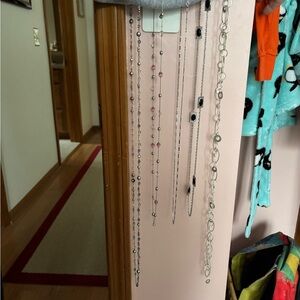 Delicate Silver and Black Necklaces with Minimalist Design